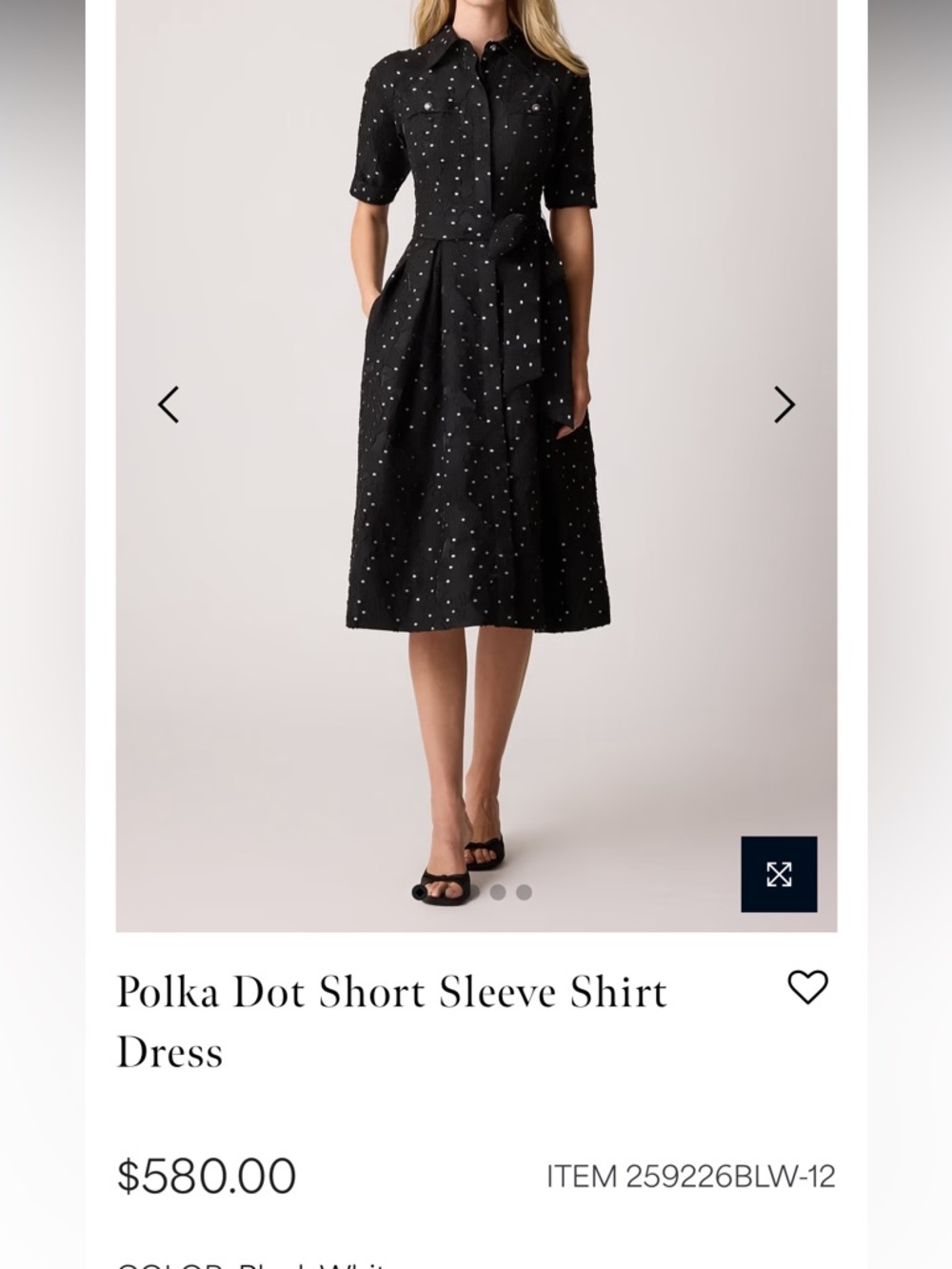Teri Jon Black Polka Dot Dress